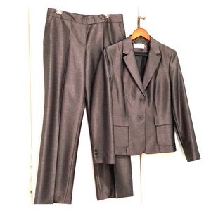NWOT! Calvin Klein Shimmery Grey Career Pant Suit